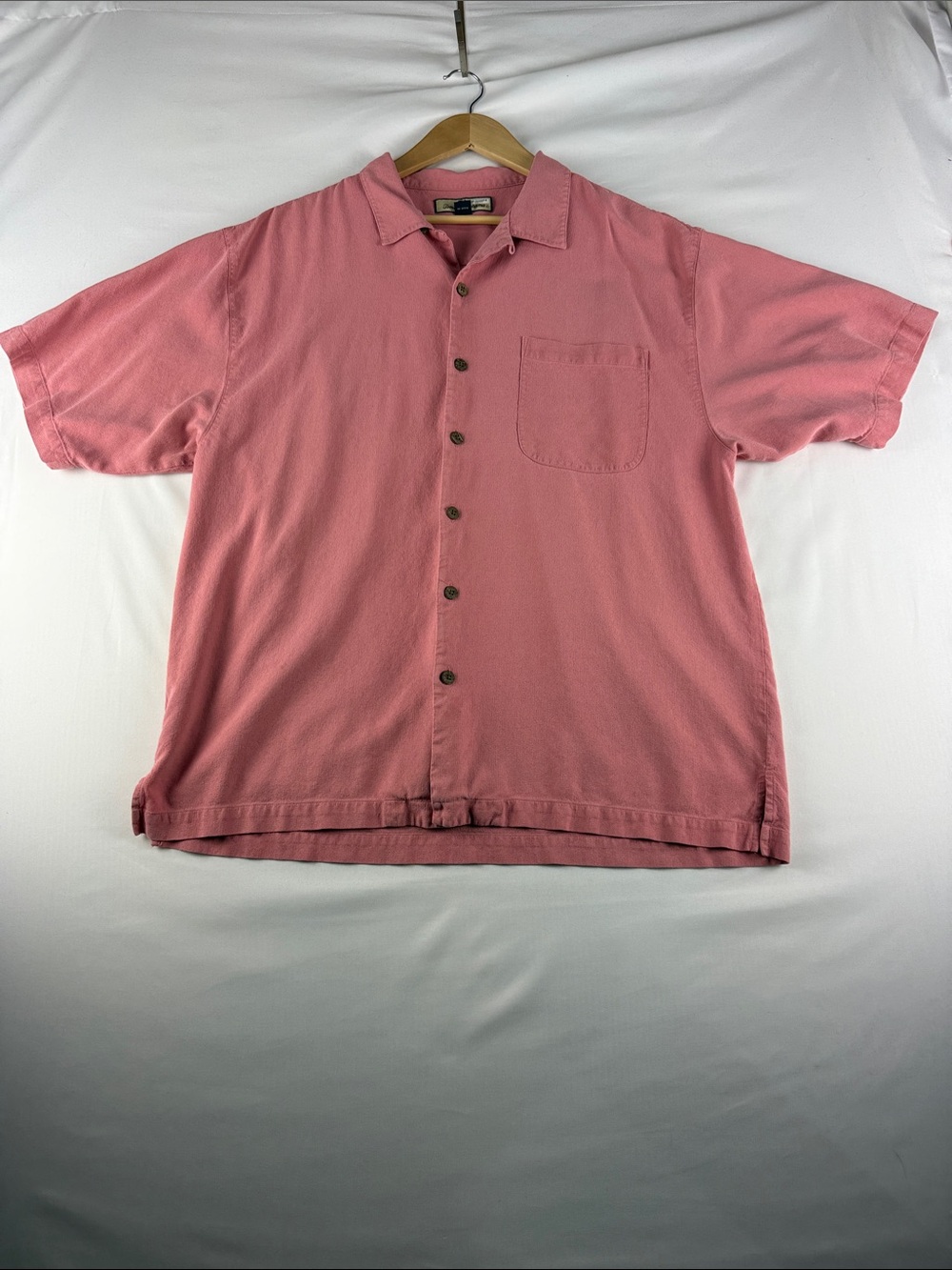 Tommy Bahama Dusty Heather Red Linen Button Down Shirt Men's XL 100% Linen